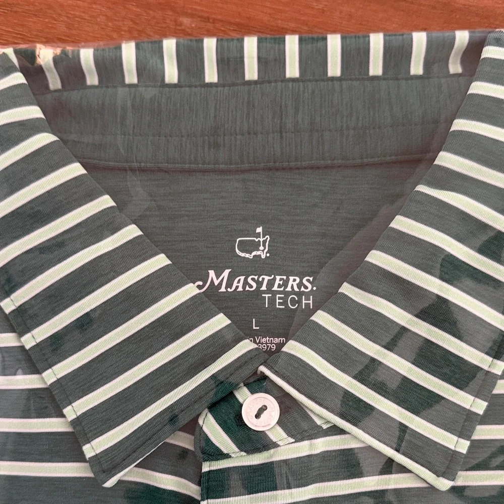 Masters Green and White Striped Polo Shirt - Picture 2 of 5